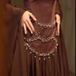 Retro Luxury Style Dark Brown Satin Beaded Square-Neck Long-Sleeve Gown - Elegant Dress for Dinner & Red Carpet NV6381