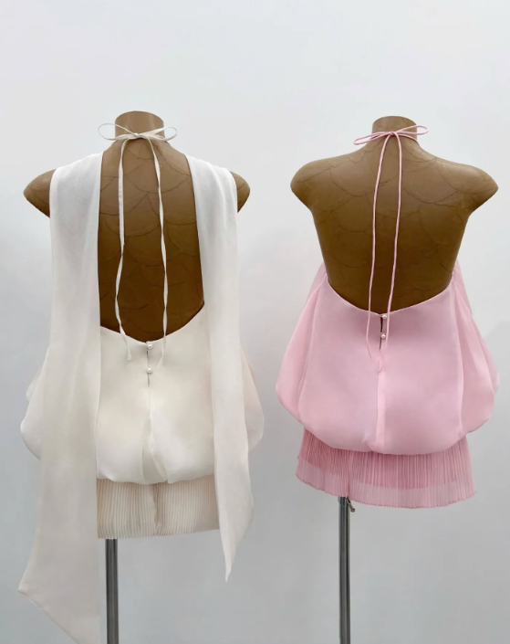 Champagne Delicate Floral Sweet Short Chiffon Homecoming Dress Birthday Party Dress nv4104