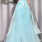 NiceVestidos – Vintage-Abendkleid, exquisit blau, elegant und mit Perlen besetzt. NV5983