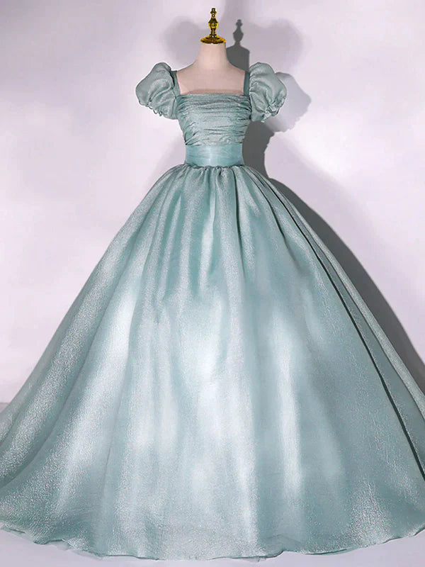 Robe de soirée longue en tulle vert unique pour les 16 ans nv2043