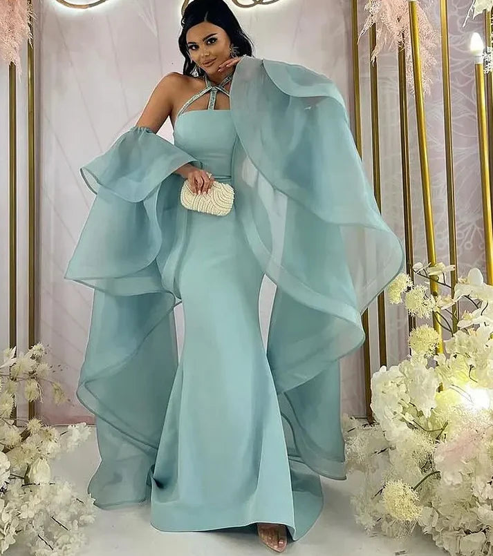 Blue luxury mermaid beaded evening dress birthday dress prom dress nv2019