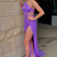 Sparkly Purple Sequins Cut-Out Long Prom Dress nv1096