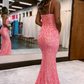 Spaghetti Straps Sequins Mermaid Prom Dress nv1356