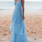 Floor Length Blue Prom Dress Long Evening Dress nv1192