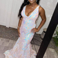 Glitter Mermaid v-Neck Sequined Long Prom Dress nv1138