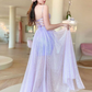 A-Line Purple Tulle Long Prom Dress, Purple Tulle Formal Evening Dress nv1198