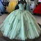 Green exquisite applique long adult ceremony dress prom dress evening dress sweet 16 dress nv4213
