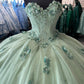 Green exquisite applique long adult ceremony dress prom dress evening dress sweet 16 dress nv4213