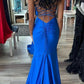Blue mermaid elegant long ball gown evening dress nv2162