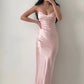 Pink fashion elegant sexy suspender long satin floor-length ball gown, evening dress, party dress nv3707
