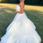 Ball Gown Sweetheart White Tulle Long Prom Dresses nv1274
