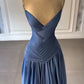 NiceVestidos-_ Evening Gown Blue Satin Floor-Length Evening Gown NV5951