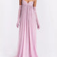 Pink gorgeous shiny spaghetti strap off-shoulder long chiffon prom dress evening dress nv5213
