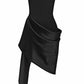 Black simple elegant satin short homecoming dress cocktail party dress prom dress evening dress nv4257