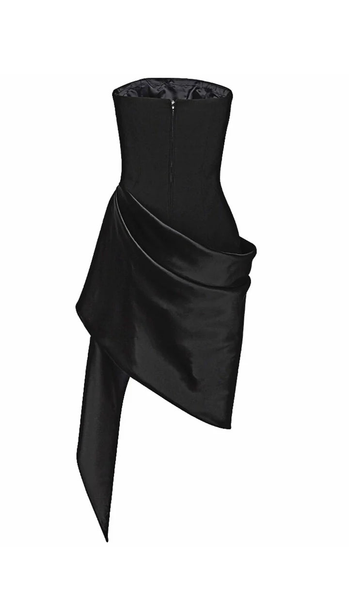 Black simple elegant satin short homecoming dress cocktail party dress prom dress evening dress nv4257
