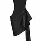 Black simple elegant satin short homecoming dress cocktail party dress prom dress evening dress nv4257