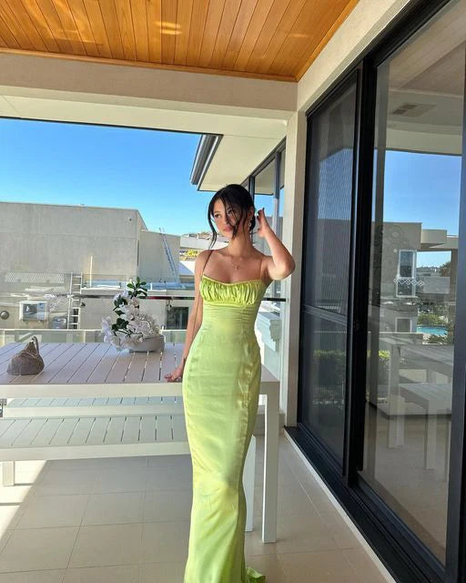 Elegantes grünes langes figurbetontes Ballkleid, grünes Abendkleid nv1749