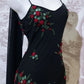 Black Floral Long Chiffon Prom Dress Evening Dress Party Dress nv5131
