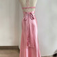 Robe de soirée longue rose élégante avec nœud et dos nu, tenue de fête d'anniversaire, nv1648