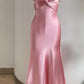 Robe de soirée longue rose élégante avec nœud et dos nu, tenue de fête d'anniversaire, nv1648