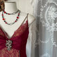 Red Retro Fashion Sexy Spaghetti Straps Exquisite Lace Mermaid Slim Prom Dress Long Party Dress Prom Dress Evening Gown nv3853