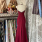 Red Retro Fashion Sexy Spaghetti Straps Exquisite Lace Mermaid Slim Prom Dress Long Party Dress Prom Dress Evening Gown nv3853
