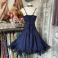 Navy Blue Vintage Short Homecoming Dress Birthday Dress nv4294