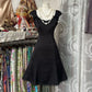 Black Vintage Homecoming Dress Prom Dress Short Satin Birthday Dress nv4299