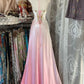 Pink Gradient Retro Fashion Elegant Exquisite Gem Beaded Mermaid Slim Strap Sleeveless Long satin Evening Dress Ball Gown Party Dress Prom Dress nv3810
