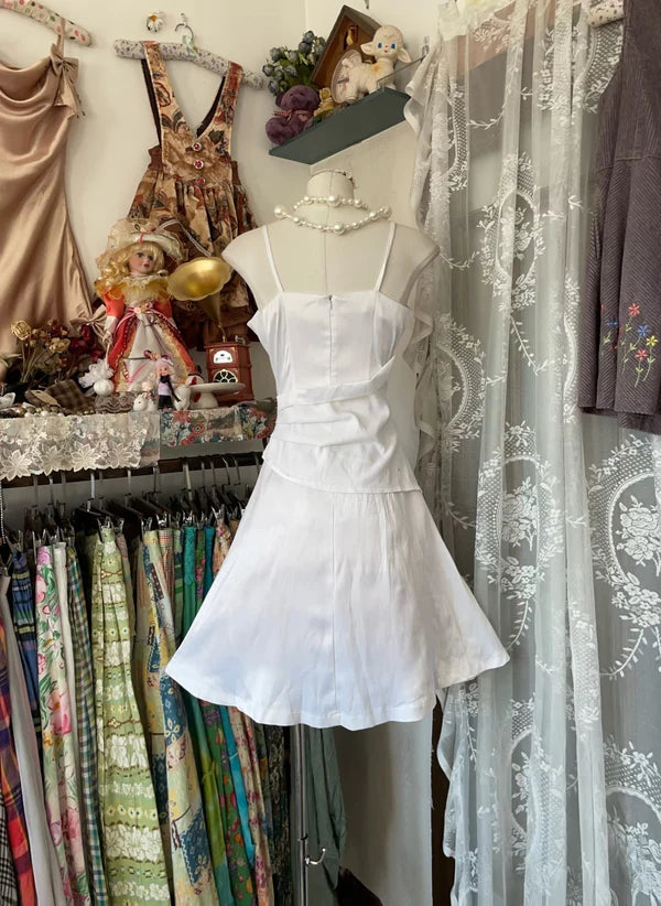 White A-line Retro Short Homecoming Dress Birthday Dress nv4296