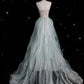 Green gorgeous elegant vintage fashion exquisite beading A-line sweetheart tulle floor length formal evening gown ball gown nv3858