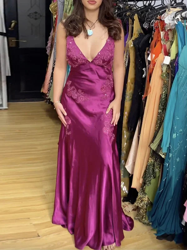 Sage Green/Pink Vintage V Neck Beaded Spaghetti Strap Backless Long Mermaid Ball Gown Evening Dress Formal Party Dress nv3599