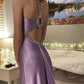 Charming Purple Satin Beaded Long Prom Gown Evening Gown Party Dress nv2229