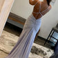 Silver Sparkling Fashion Spaghetti Strap Mermaid Slim Fit Long Ball Gown Backless Yellow Prom Dress Formal Evening Dress Party Dress nv3431