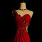 Rotes wunderschönes Retro-Mode-Elegantes exquisites Perlen-Taillenloses langes Satin-Bodenlang-Abendkleid-Abendkleid-Abschlussballkleid nv3942