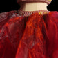 Rotes luxuriöses, wunderschönes, elegantes, exquisites, mit Edelsteinen besetztes, langes, bodenlanges Tüll-Ballkleid-Abendkleid, zweiteiliges Set, NV3920