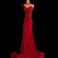 Rotes wunderschönes Retro-Mode-Elegantes exquisites Perlen-Taillenloses langes Satin-Bodenlang-Abendkleid-Abendkleid-Abschlussballkleid nv3942