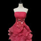 Pink Fashion Exquisite Gem Beaded Short satin Tulle Homecoming Dress Prom Dress Evening Dress Party Dress Ball Gown nv3914