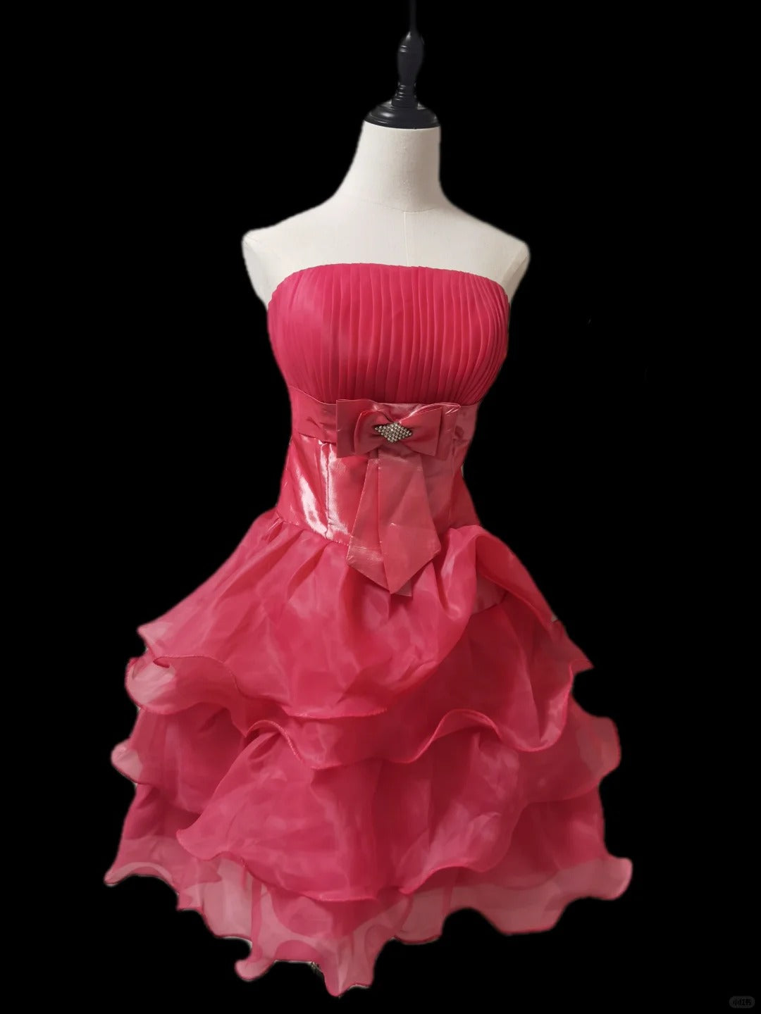 Pink Fashion Exquisite Gem Beaded Short satin Tulle Homecoming Dress Prom Dress Evening Dress Party Dress Ball Gown nv3914