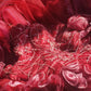 Robe de soirée longue en tulle, rouge, élégante et délicate, à fleurs et perles, nv3898