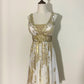 ✨Golden Streamer Vintage Satin Beaded Short Homecoming Dress Birthday Party Dress nv5429