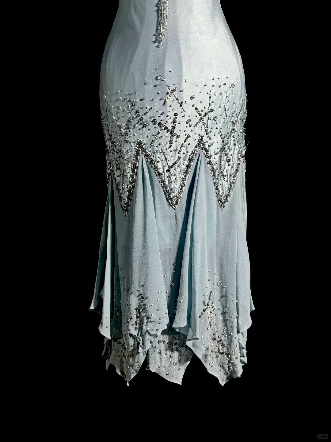 Haze blue satin handmade beading exquisite beautiful short homecoming dress prom dress evening dress birthday party dress nv4719