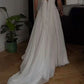 White Solid Pretty Charming Long Chiffon A-Line Floor Length Train Ball Gown Evening Dress Wedding Bridesmaid Dresses prom dress nv3825