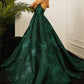 Green Vintage Fashion Elegant Spaghetti Strap A-Line Long Ball Gown Evening Dress nv3656