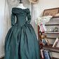 Victorian Retro Style Dark Green Off-Shoulder Leg-of-Mutton Sleeve Court Ballgown - Theme Ball & Cosplay Dress NV6364