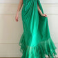 Long chiffon evening gown Vintage emerald green NV6746