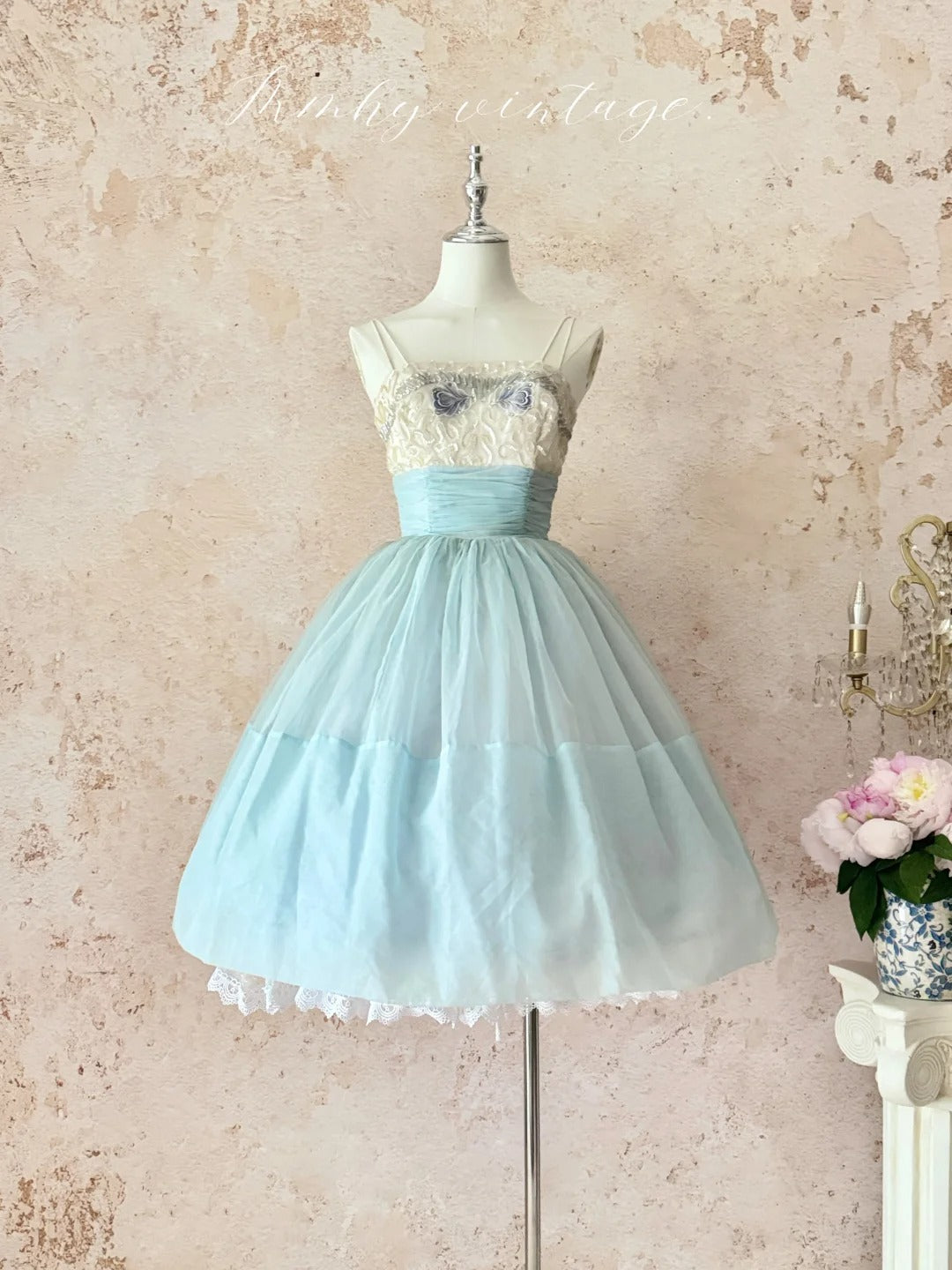 Blue Sweet Delicate Beaded Short Tulle Exquisite Lace Homecoming Dress Prom Dress Evening Dress Birthday/Wedding Party Dress nv4102