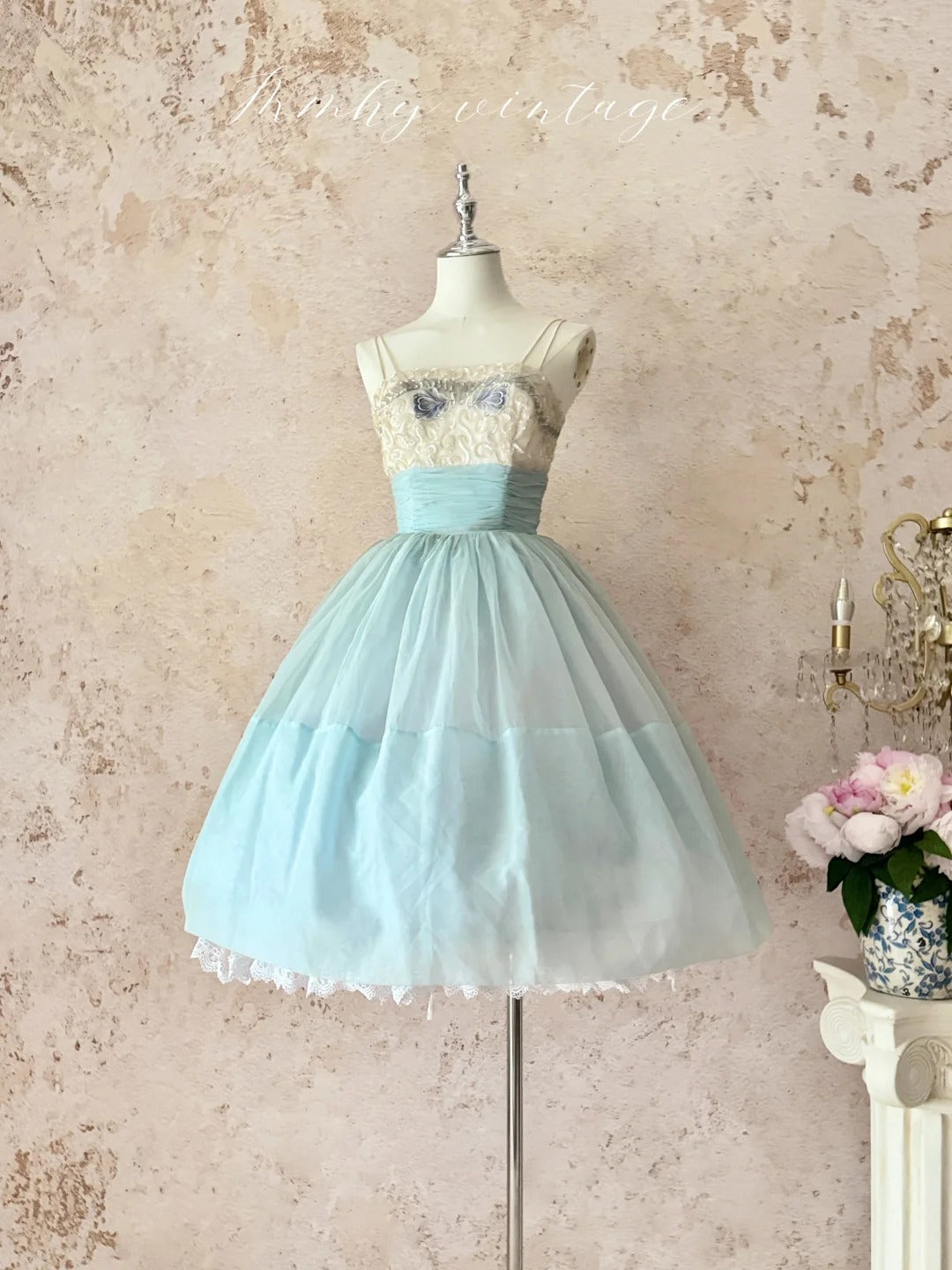 Blue Sweet Delicate Beaded Short Tulle Exquisite Lace Homecoming Dress Prom Dress Evening Dress Birthday/Wedding Party Dress nv4102