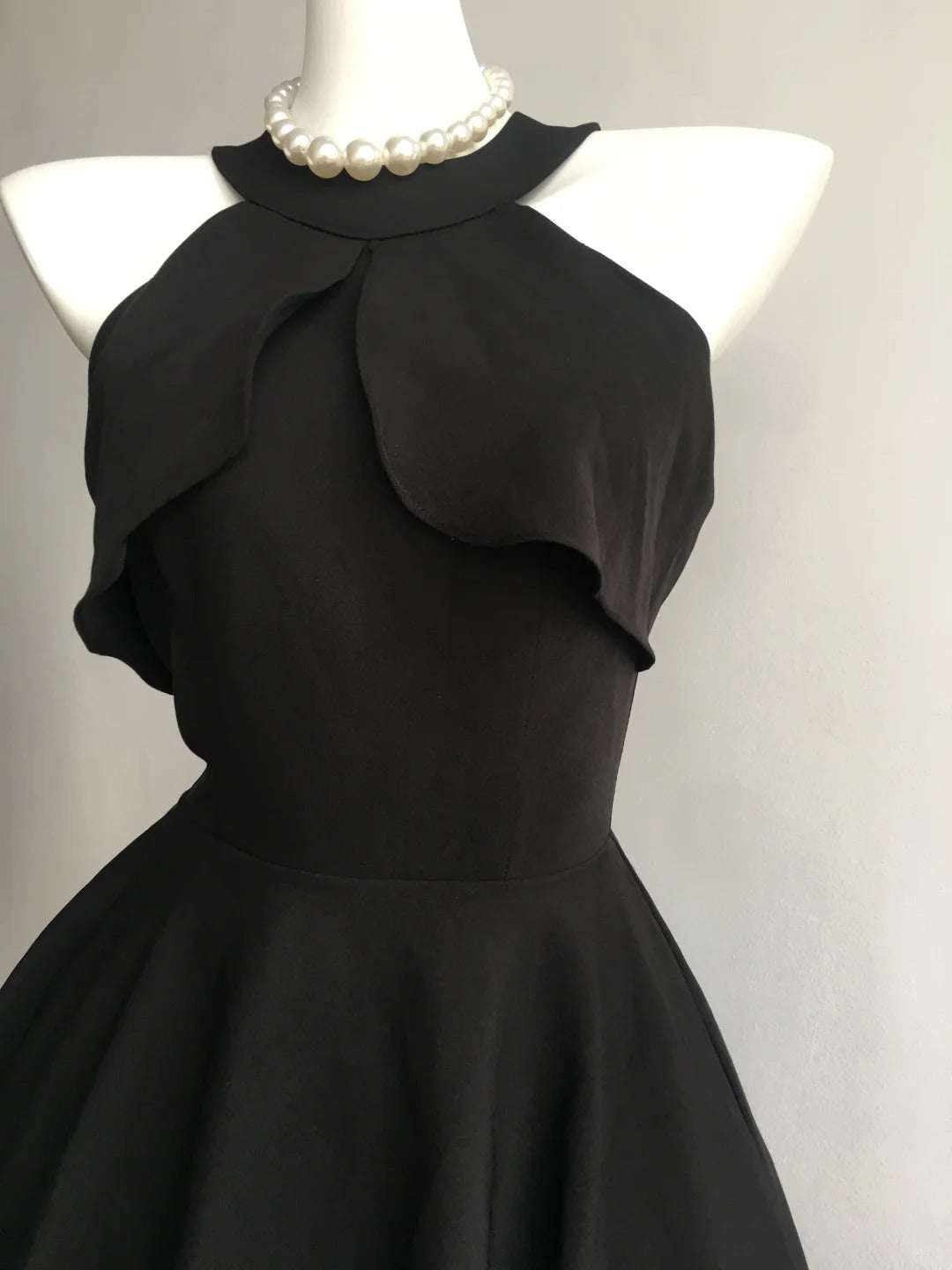 Charming black simple vintage chiffon short homecoming dress prom dress nv5437