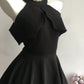 Charming black simple vintage chiffon short homecoming dress prom dress nv5437